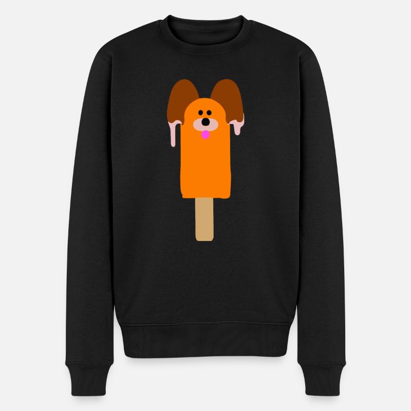 Eis am Stiel Hundegesicht - Männer Premium Bio Pullover - Schwarz