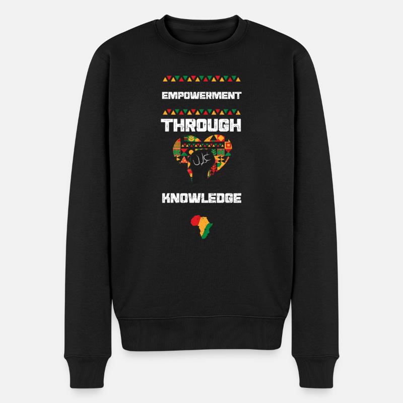Empowerment Through Knowledge - Männer Premium Bio Pullover - Schwarz