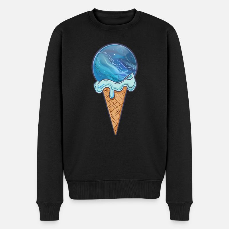 Eis-Planet Neptun - Männer Premium Bio Pullover - Schwarz