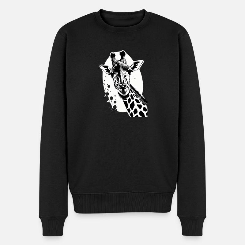 Giraffe im Tattoo Style - Männer Premium Bio Pullover - Schwarz