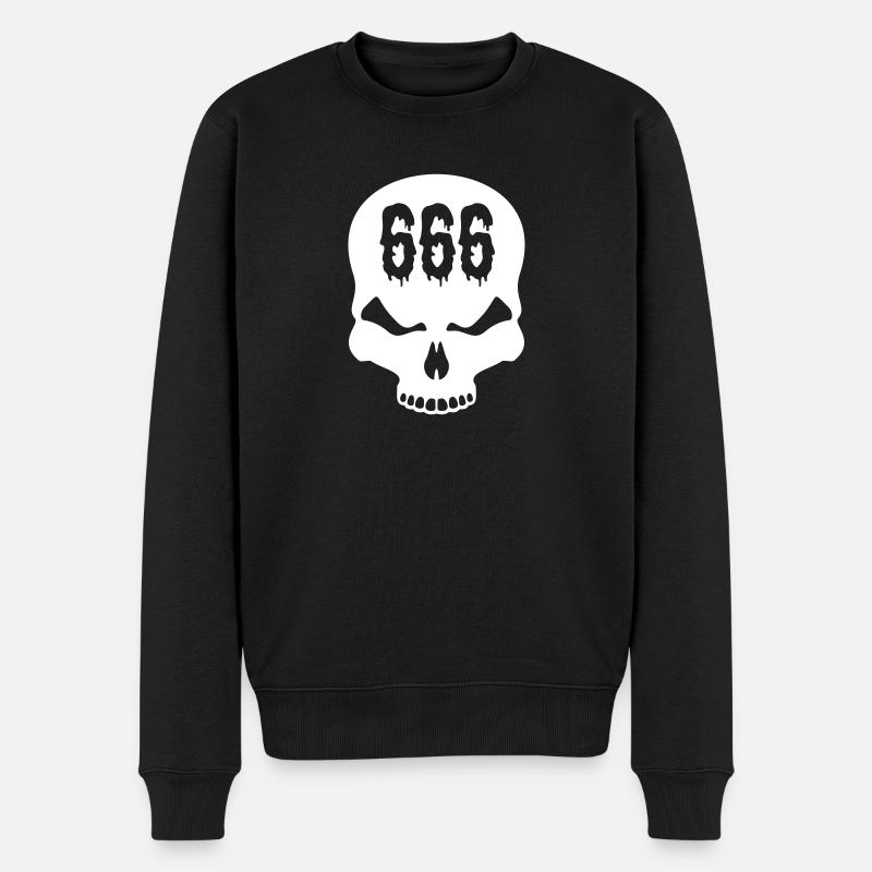 Totenkopf - Männer Premium Bio Pullover - Schwarz