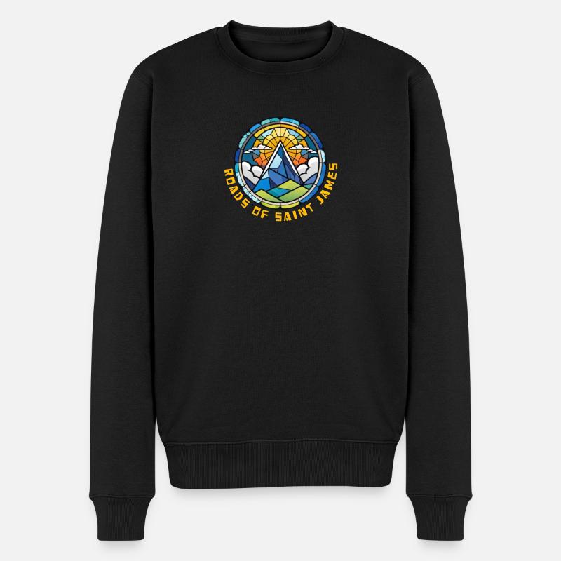 Roads of saint james vitrail - Pull Premium bio Homme - noir