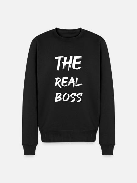 the real boss - Men's Premium Organic Jumper - black