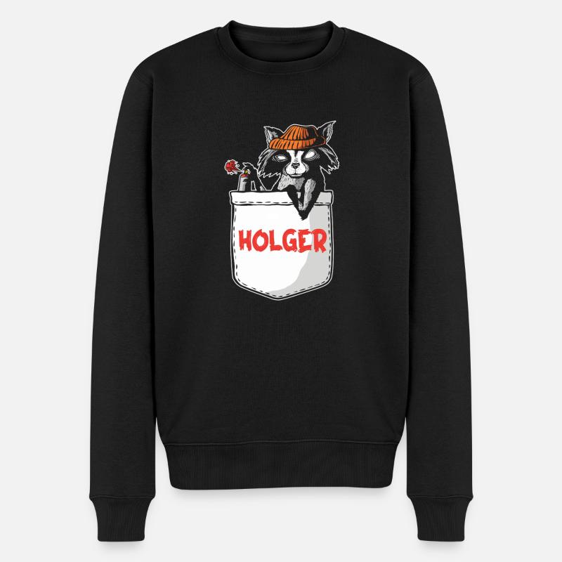 Raton laveur Holger - Pull Premium bio Homme - noir
