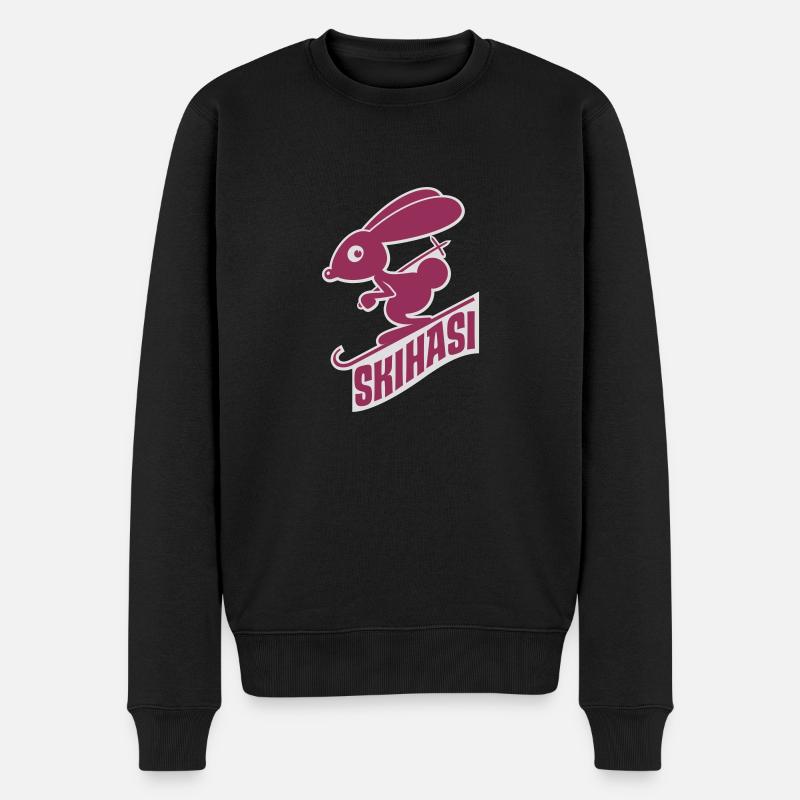 vl035d_skihasi_2c_schrift - Männer Premium Bio Pullover - Schwarz