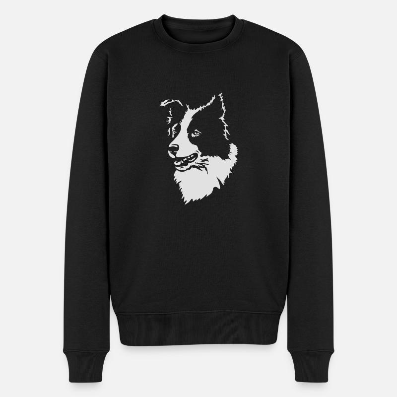 Border Collie ohne Text - Männer Premium Bio Pullover - Schwarz