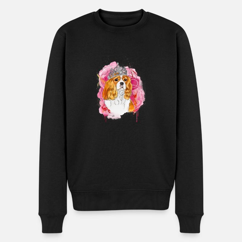 Cavalier KC Spaniel Bella - Männer Premium Bio Pullover - Schwarz