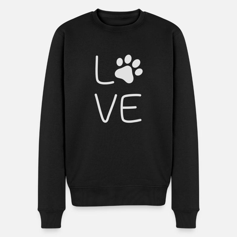 Hundeliebe - Männer Premium Bio Pullover - Schwarz