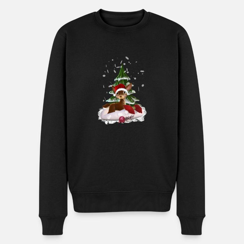 Weihnachtsgeschenk - Männer Premium Bio Pullover - Schwarz