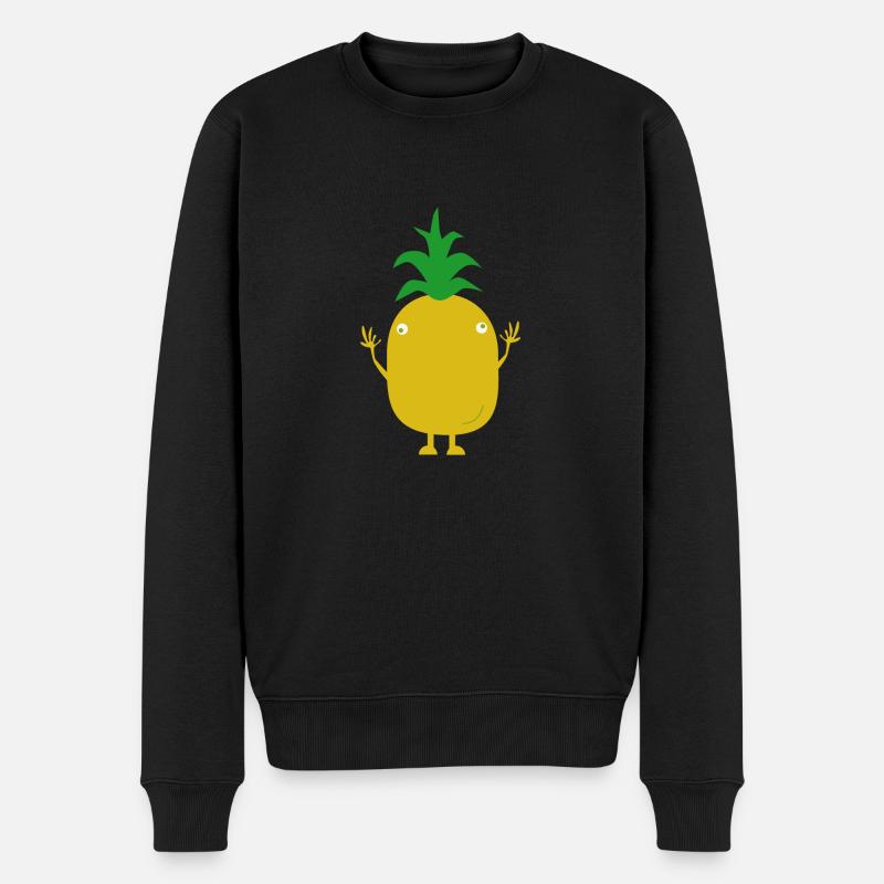 ananas - Männer Premium Bio Pullover - Schwarz