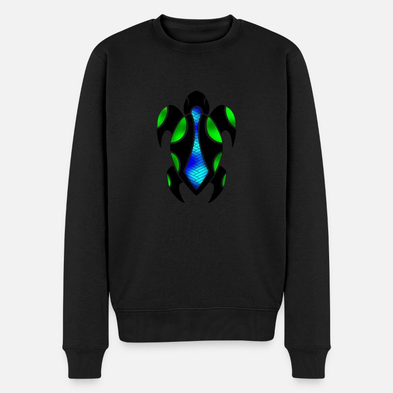 Polynesische Schildkröte - Männer Premium Bio Pullover - Schwarz