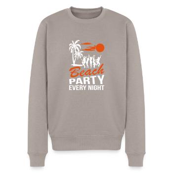Beach Party Night - Männer Premium Bio Pullover - Taupe - Vorne - Nico (187cm)