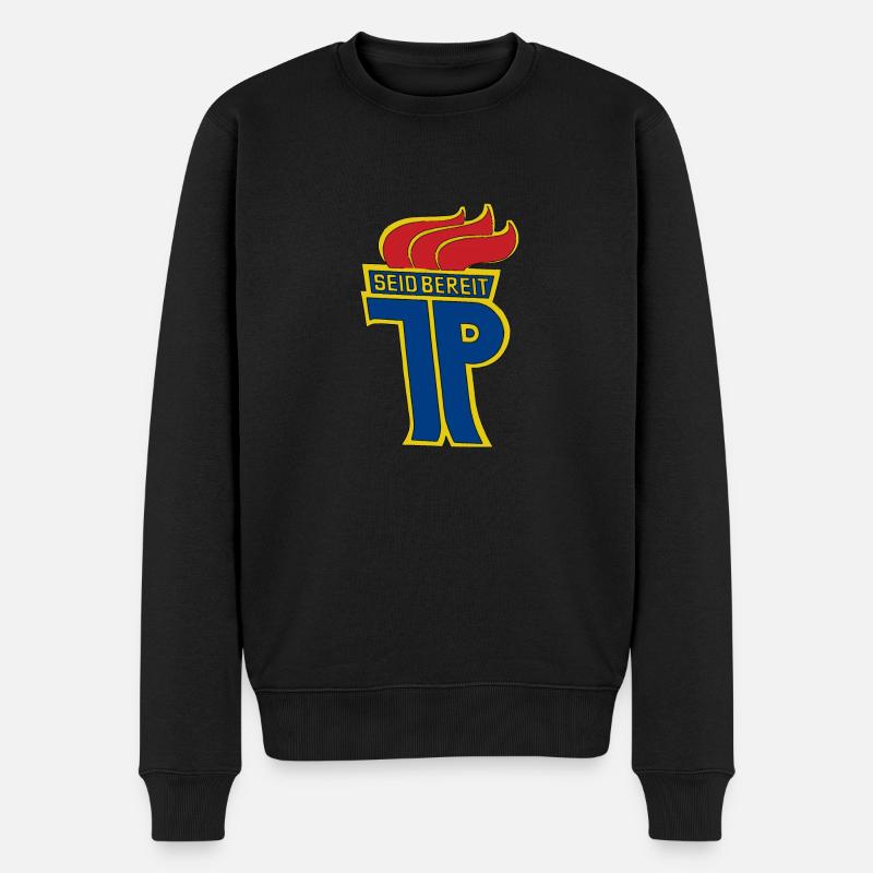 Jungpioniere seid bereit! - Männer Premium Bio Pullover - Schwarz