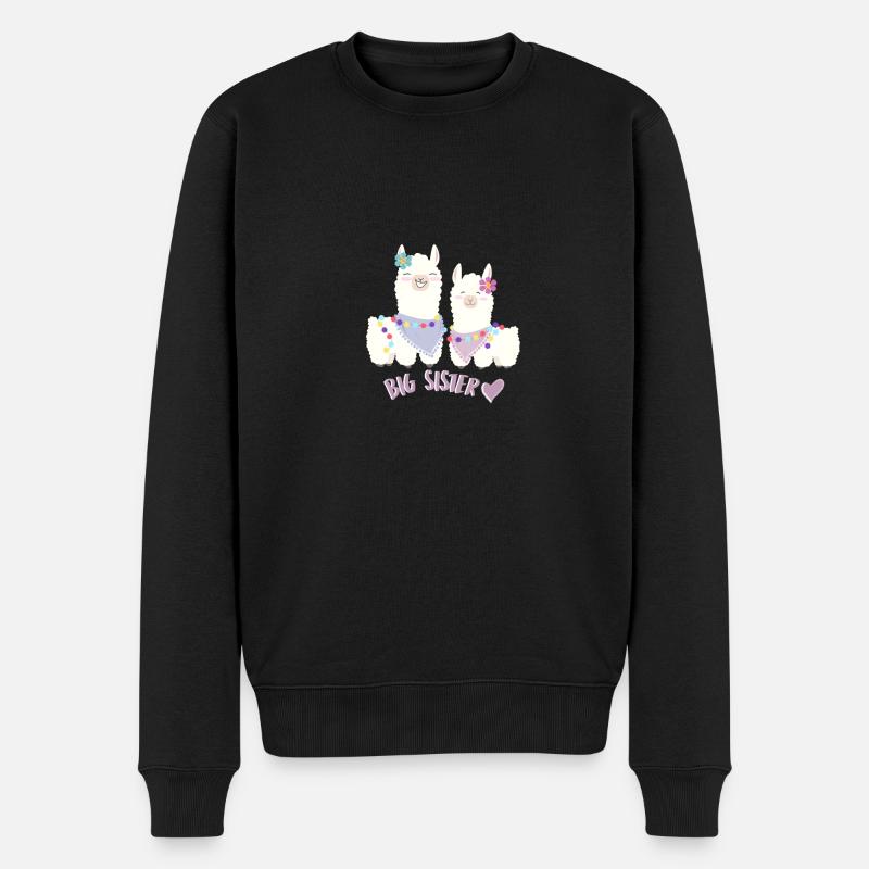 Schwester - Männer Premium Bio Pullover - Schwarz