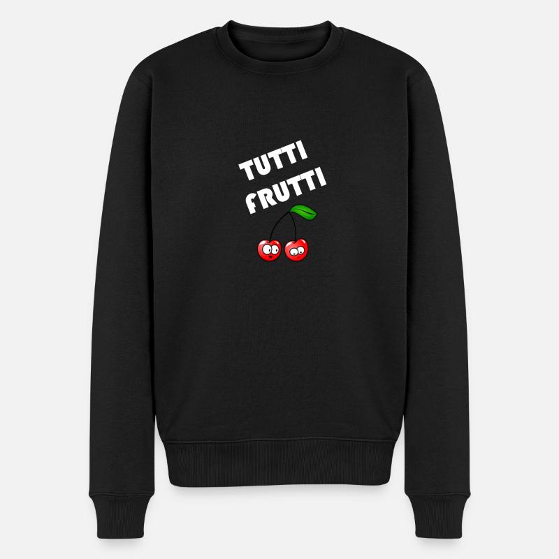 Beliebte Sprueche Tutti Frutti Design - Männer Premium Bio Pullover - Schwarz