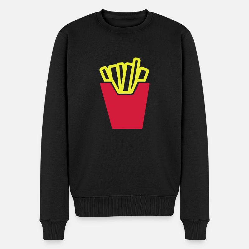 pommes - Männer Premium Bio Pullover - Schwarz