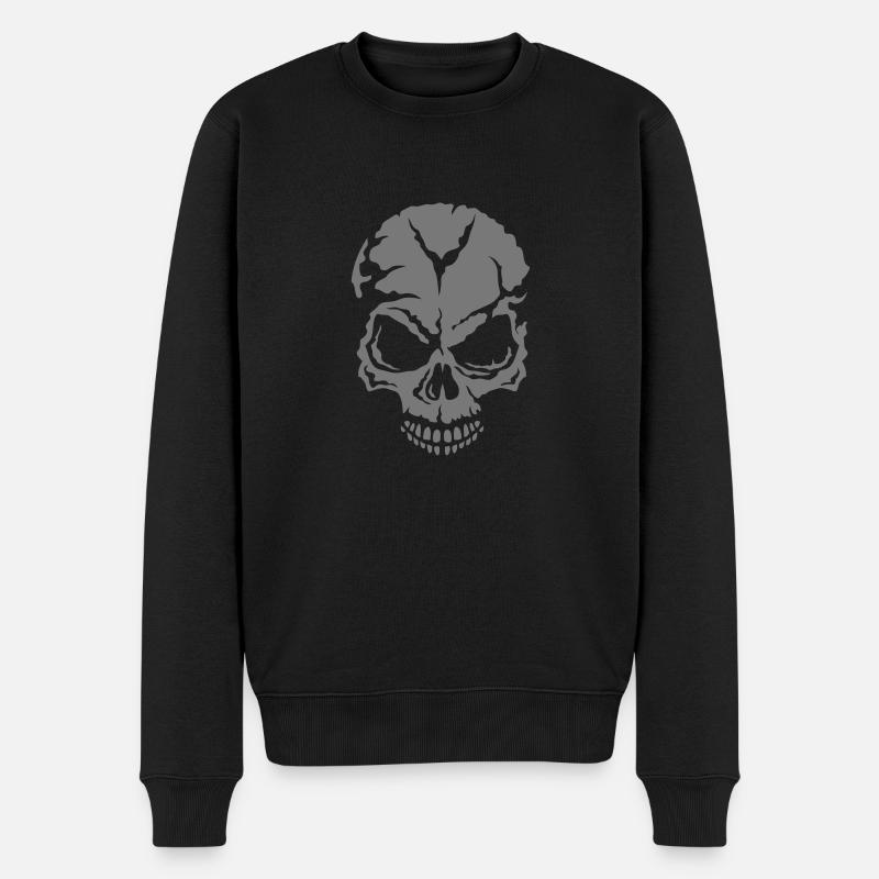 Todeskopf halloween skull - Männer Premium Bio Pullover - Schwarz