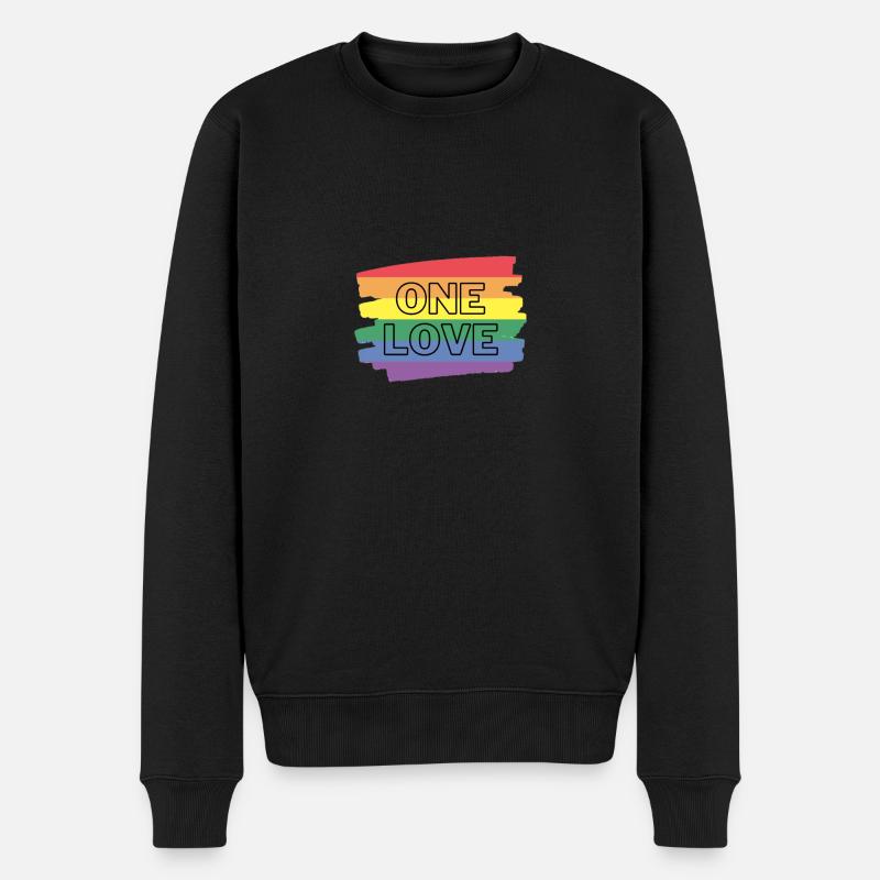 One LOVE Pride LGBT - Pull Premium bio Homme - noir