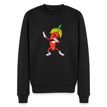 pepper dabbing - Men's Premium Organic Jumper - black - Front - Nico (187cm)