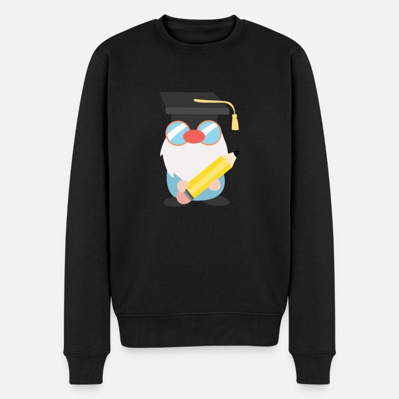 Schule Gnom - Männer Premium Bio Pullover - Schwarz