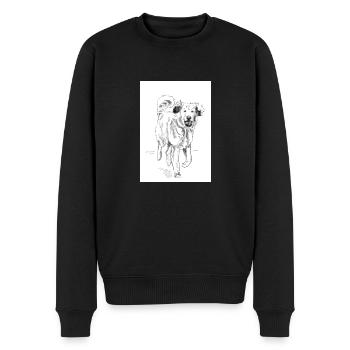 Illustration « Chien » - Pull Premium bio Homme - noir - Devant - Nico (187cm)