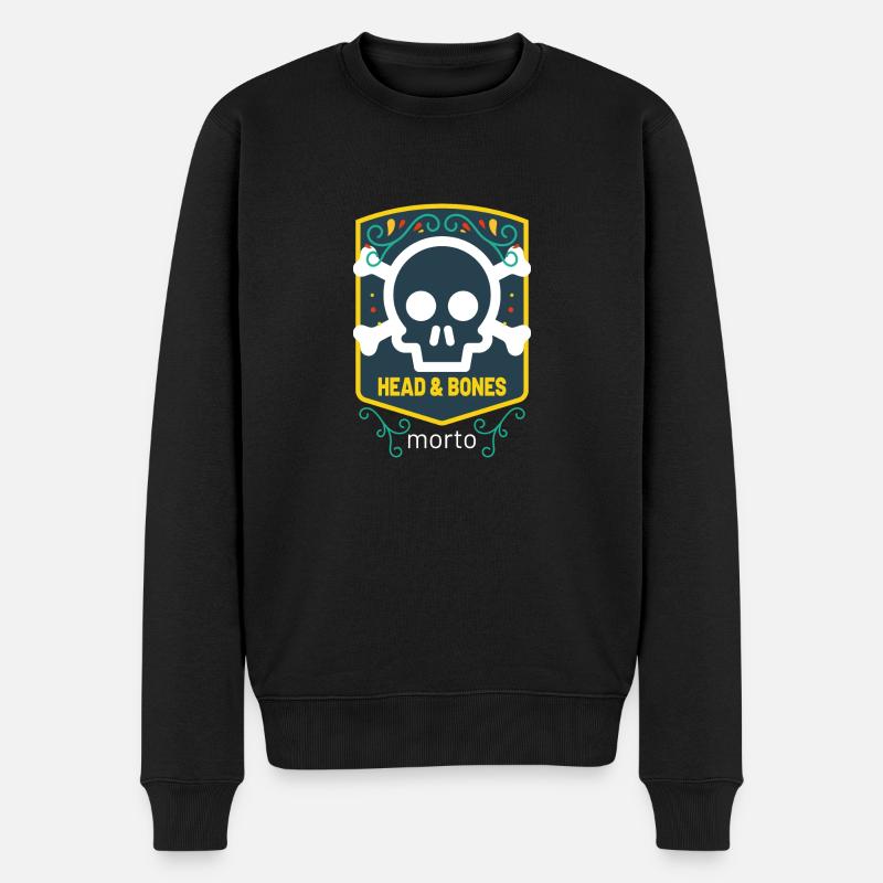 Head and bones - Männer Premium Bio Pullover - Schwarz