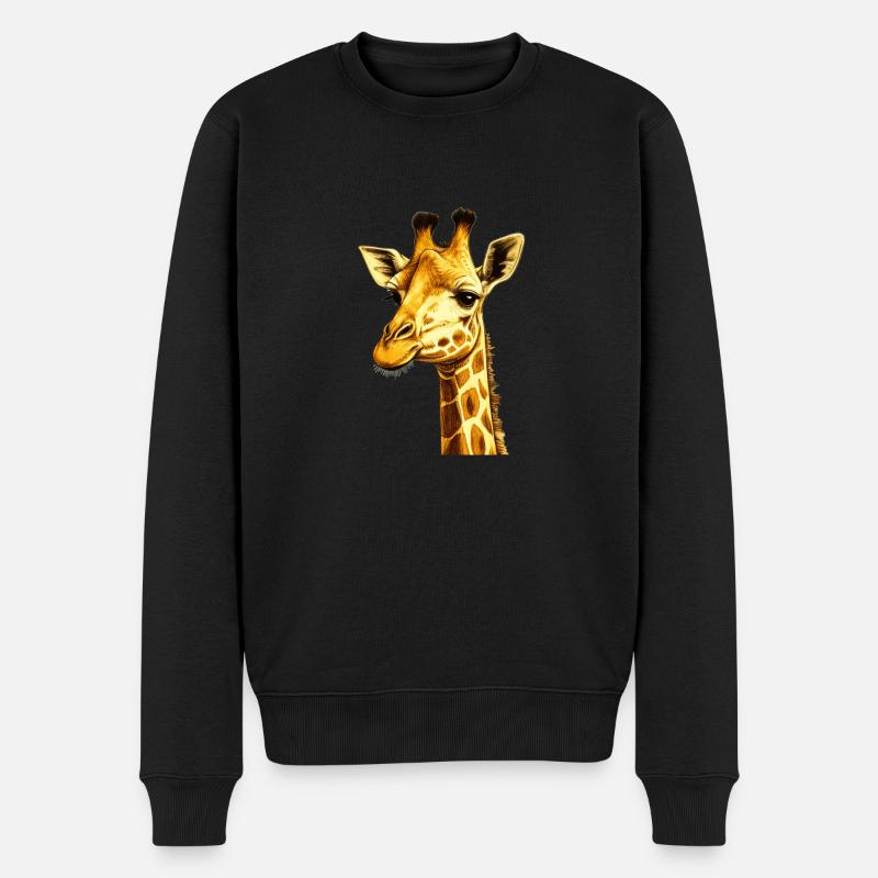 Giraffenkopf Geschenk - Männer Premium Bio Pullover - Schwarz