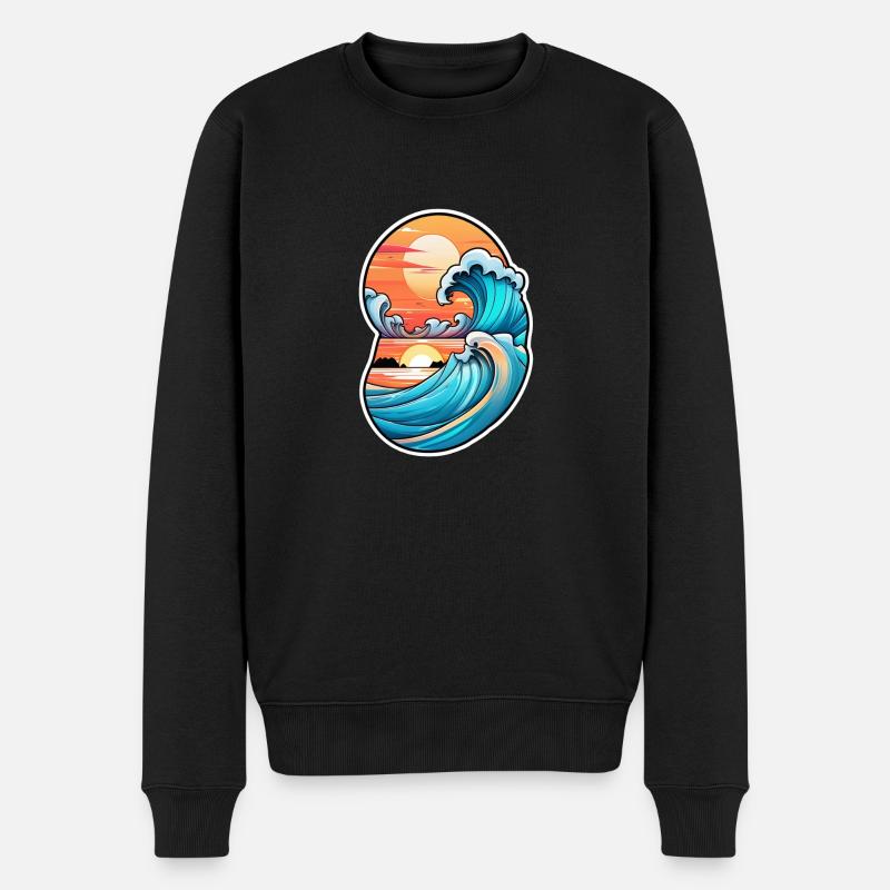 vague - été - vacances - Pull Premium bio Homme - noir