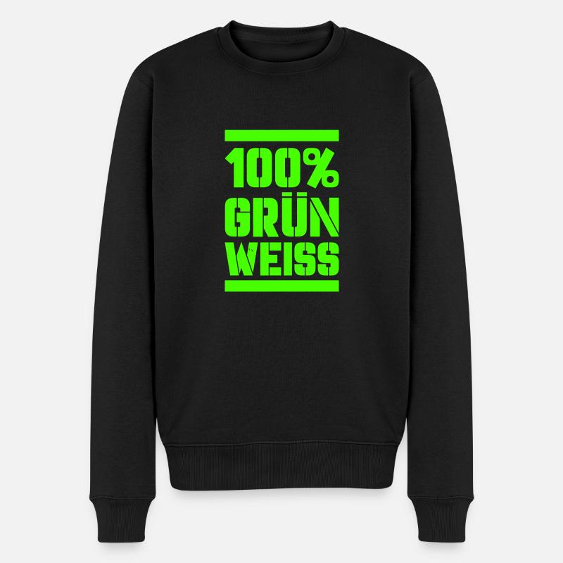 100 vert blanc - Pull Premium bio Homme - noir