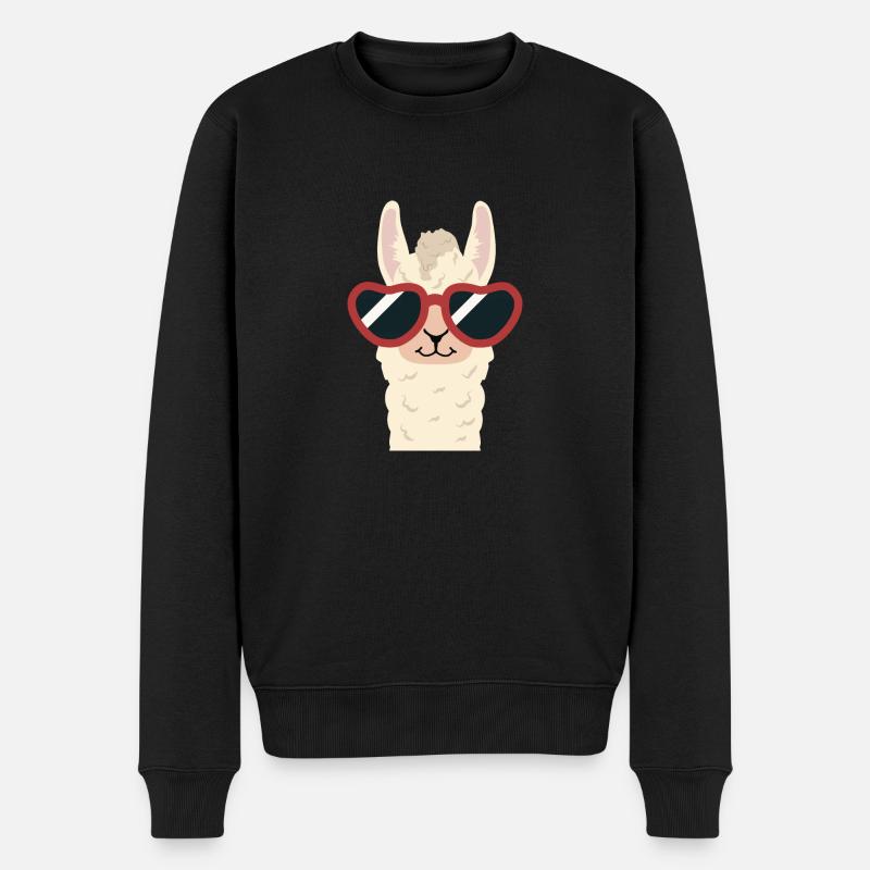 Lamas 4 Ever - llama carl - Männer Premium Bio Pullover - Schwarz