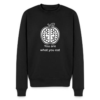 Apple Brain - Du bist, was du isst design - Männer Premium Bio Pullover - Schwarz - Vorne - Nico (187cm)