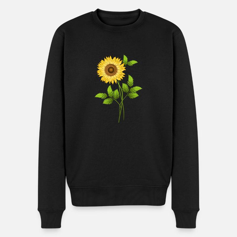 Blumen - Männer Premium Bio Pullover - Schwarz