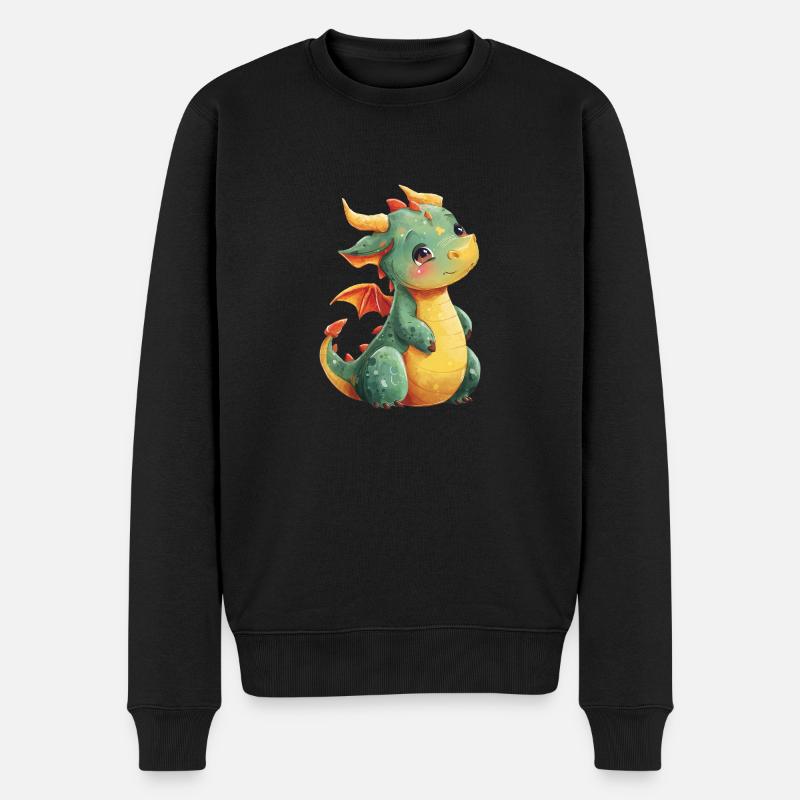 Mignon bébé dragon - Pull Premium bio Homme - noir