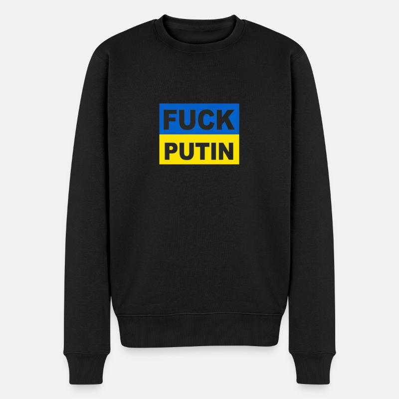 F*CK PUTIN - Männer Premium Bio Pullover - Schwarz