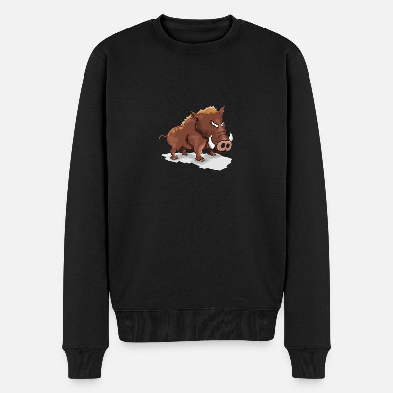 Cooles Wildschwein - Männer Premium Bio Pullover - Schwarz