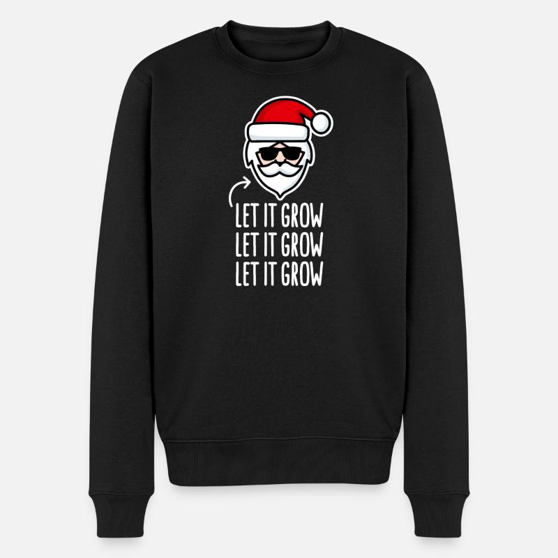 Lassen Sie es wachsen Weihnachtsmann Bart Hipster Weihnachten - Männer Premium Bio Pullover - Schwarz