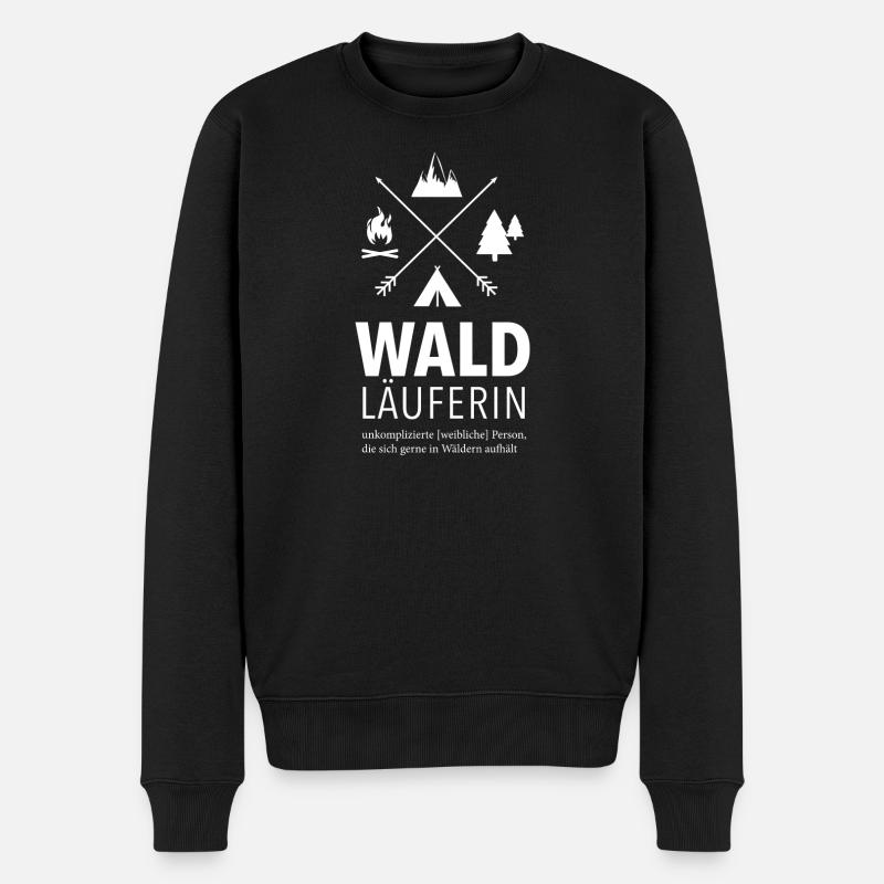 Waldläuferin - Männer Premium Bio Pullover - Schwarz