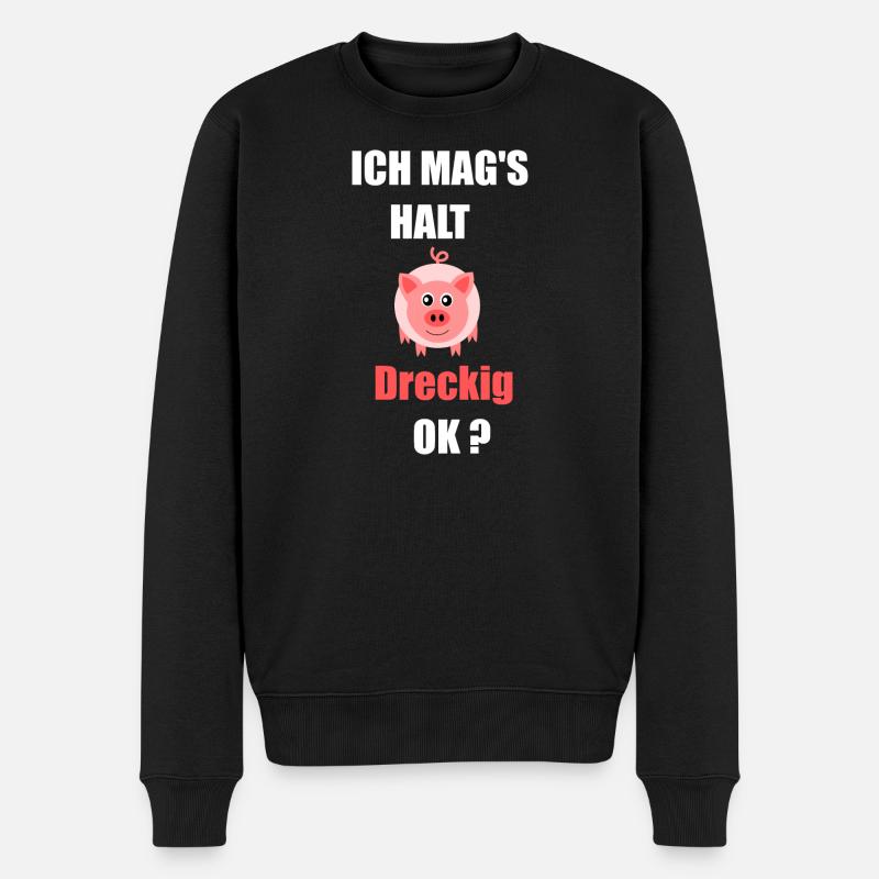 Fasching, Karneval, Kostüm, Schwein - Männer Premium Bio Pullover - Schwarz