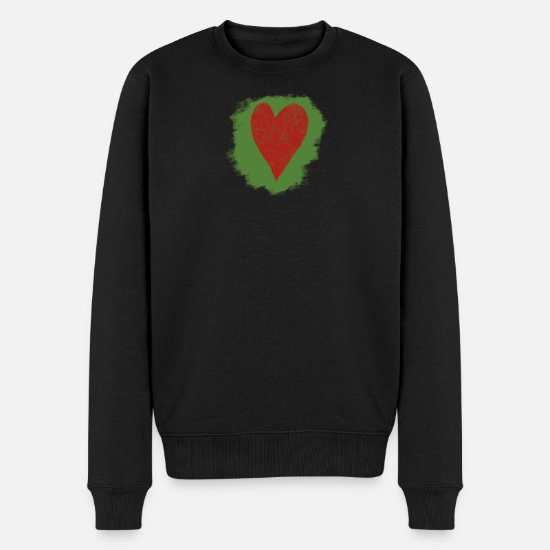 Coeur dans le style aquarelle - Pull Premium bio Homme - noir