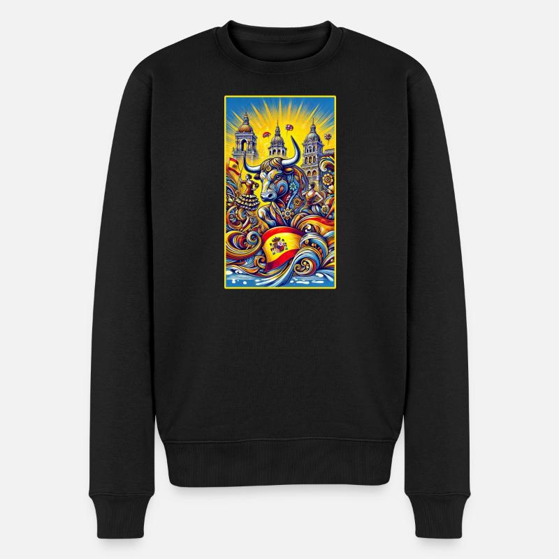Spanien Stier Espana Design - Männer Premium Bio Pullover - Schwarz