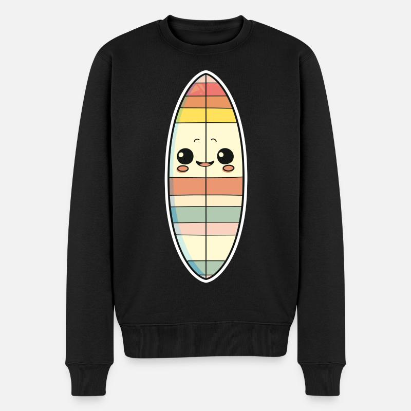 Surfbrett Comic Stil - Männer Premium Bio Pullover - Schwarz