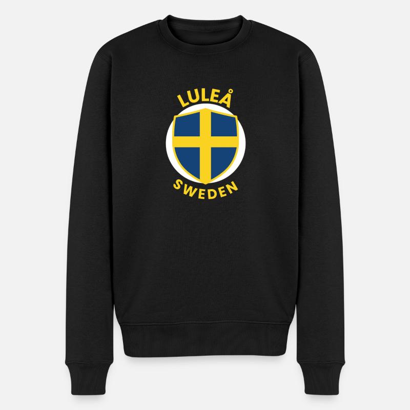Bouclier de Luleå Drapeau suédois - Pull Premium bio Homme - noir