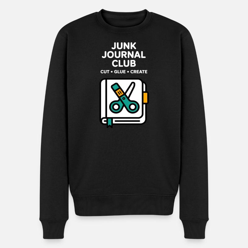 Junk Journal Club Cut Glue Create - Männer Premium Bio Pullover - Schwarz