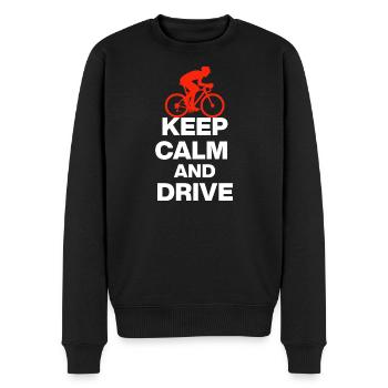 KEEP CALM AND RIDE! ROAD BIKE AND CYCLING GIFT w - Men's Premium Organic Jumper - black - Front - Nico (187cm)