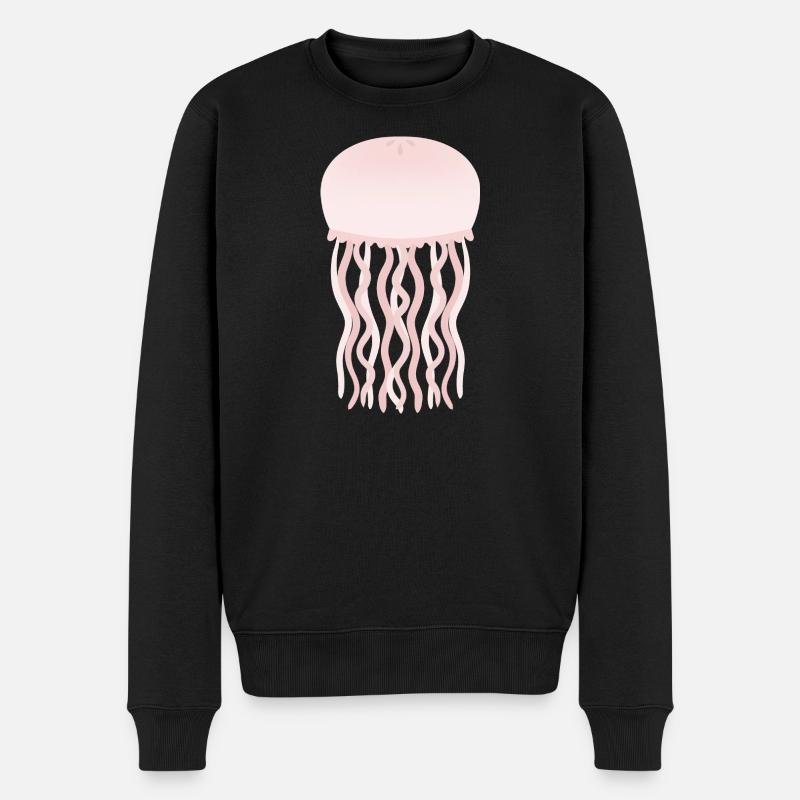 Pastel Quallen-Glanz - Männer Premium Bio Pullover - Schwarz
