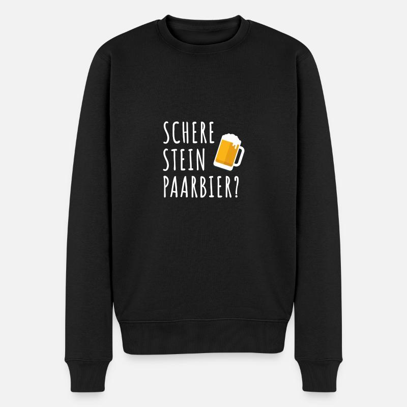 scheere stein paar bier - Männer Premium Bio Pullover - Schwarz