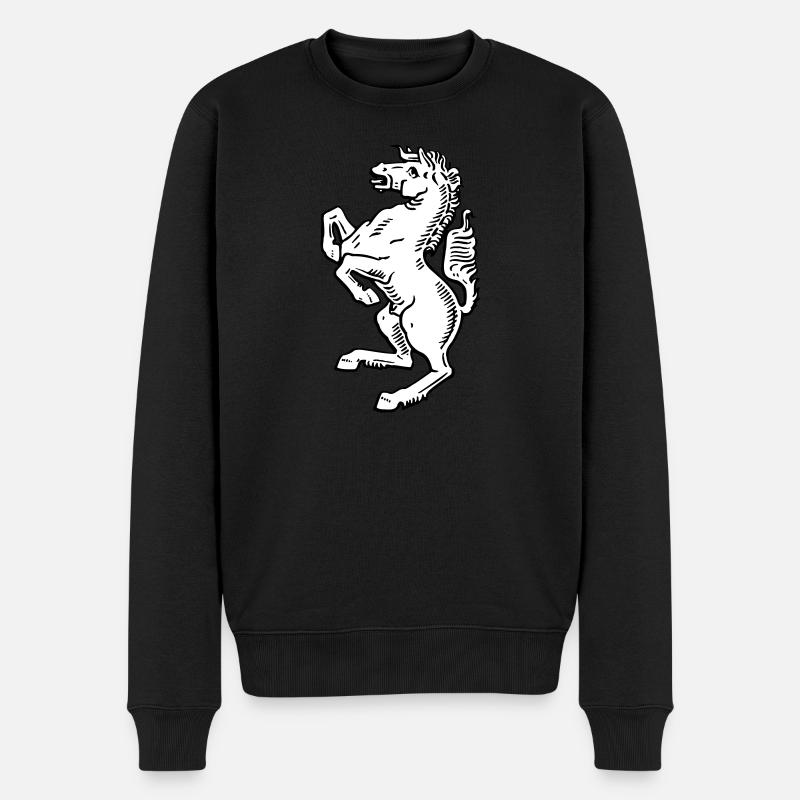 Cheval de Westphalie blanc - Pull Premium bio Homme - noir