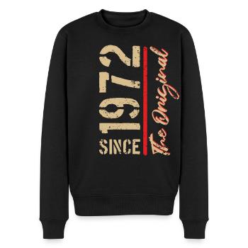 1972 L’Original - année, année de naissance - Pull Premium bio Homme - noir - Devant - Nico (187cm)