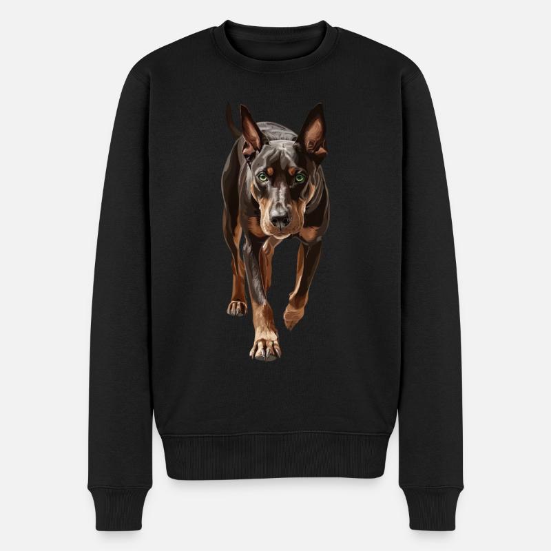Dobermann - Männer Premium Bio Pullover - Schwarz