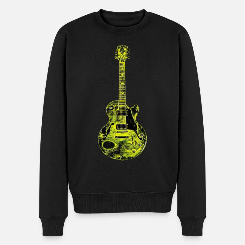 Gitarre - Männer Premium Bio Pullover - Schwarz
